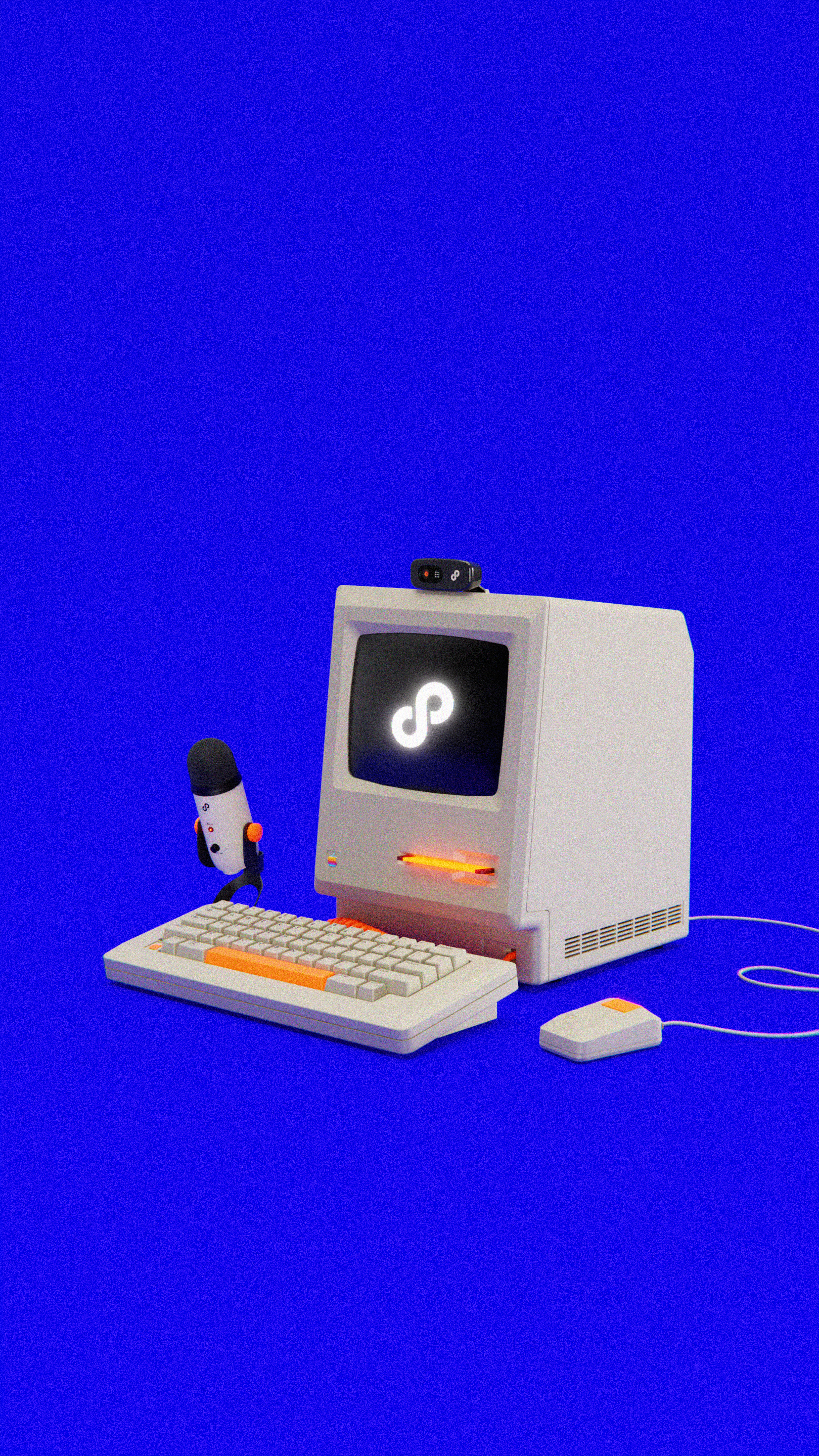 Computadora retro render